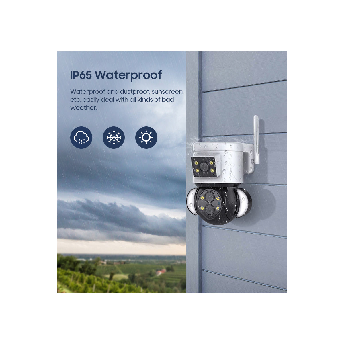 GloboStar® 86076 Επιτοίχια Κάμερα Πρίζας WiFi HD 1080P 350° Διπλή Κατέυθυνση Ομιλίας & Ανιχνευτή Κίνησης - Απομακρυσμένος Έλεγχος - Αδιάβροχη IP65 - Λευκό Μαύρο - Μ15 x Π14.5 x Y15cm - 2 Χρόνια Εγγύηση - ledmania.gr