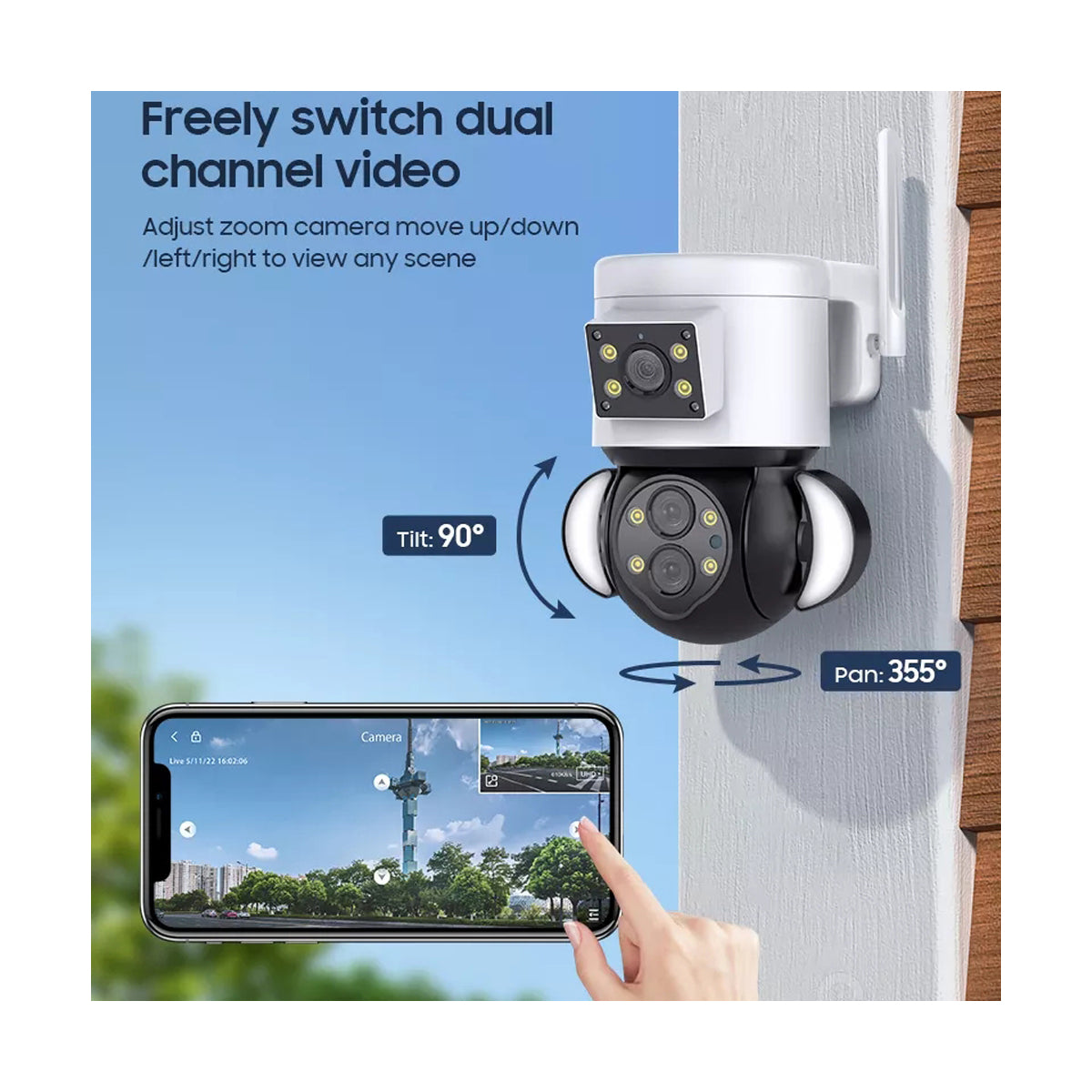 GloboStar® 86076 Επιτοίχια Κάμερα Πρίζας WiFi HD 1080P 350° Διπλή Κατέυθυνση Ομιλίας & Ανιχνευτή Κίνησης - Απομακρυσμένος Έλεγχος - Αδιάβροχη IP65 - Λευκό Μαύρο - Μ15 x Π14.5 x Y15cm - 2 Χρόνια Εγγύηση - ledmania.gr