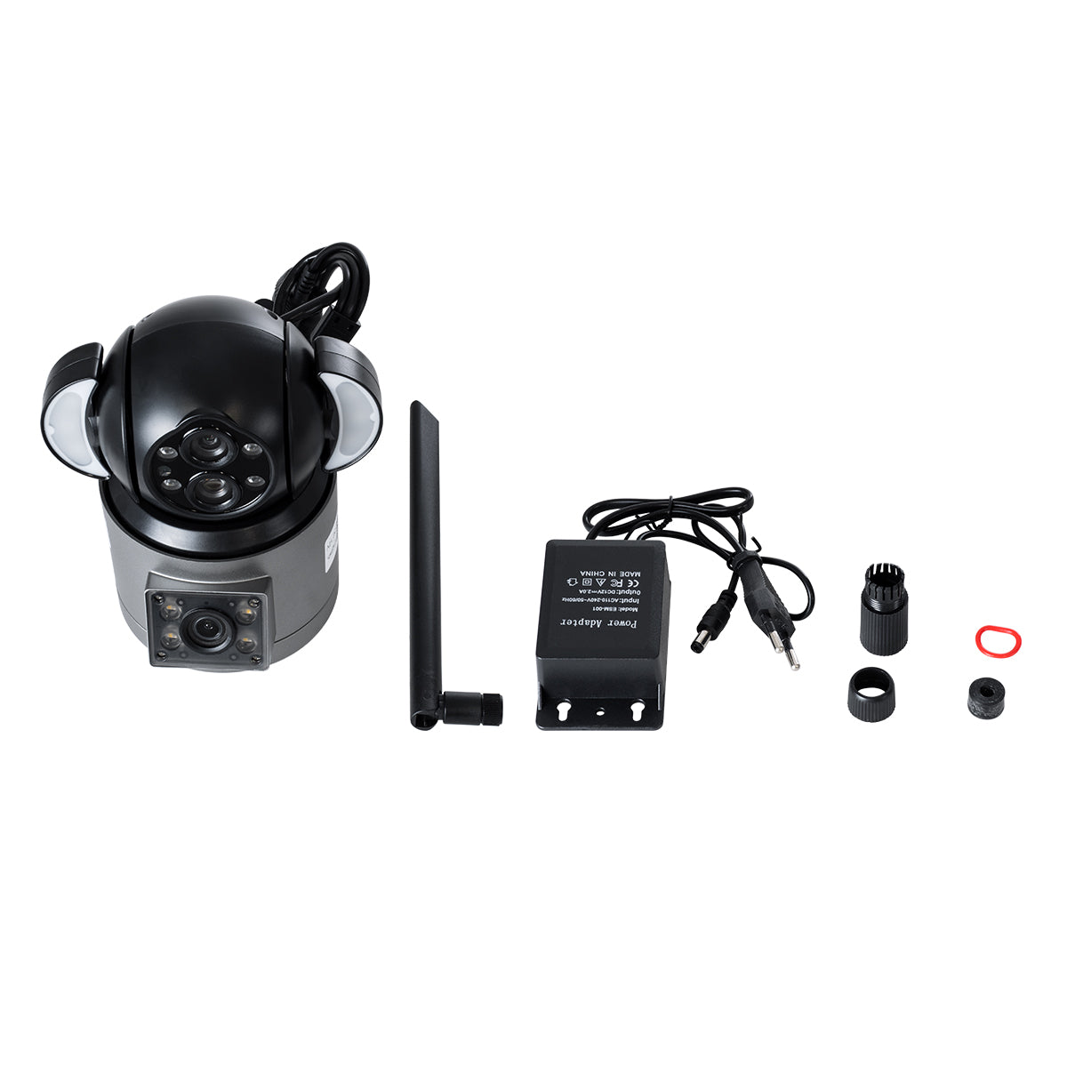 GloboStar® 86077 Επιτοίχια Κάμερα Πρίζας WiFi HD 1080P 350° Διπλή Κατέυθυνση Ομιλίας & Ανιχνευτή Κίνησης - Απομακρυσμένος Έλεγχος - Αδιάβροχη IP65 - Γρι Μαύρο - Μ15 x Π14.5 x Y15cm - 2 Χρόνια Εγγύηση - ledmania.gr