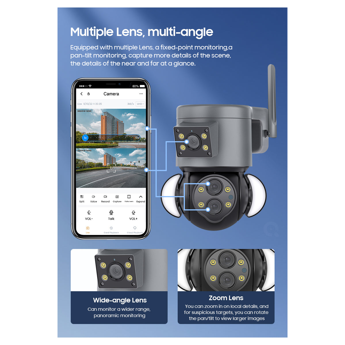 GloboStar® 86077 Επιτοίχια Κάμερα Πρίζας WiFi HD 1080P 350° Διπλή Κατέυθυνση Ομιλίας & Ανιχνευτή Κίνησης - Απομακρυσμένος Έλεγχος - Αδιάβροχη IP65 - Γρι Μαύρο - Μ15 x Π14.5 x Y15cm - 2 Χρόνια Εγγύηση - ledmania.gr