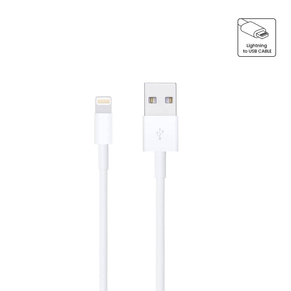 GloboStar® 86090 Καλώδιο Φόρτισης Fast Charging Data iPhone 1M από Regular USB 2.0 σε 8 Pin Lightning Λευκό - ledmania.gr