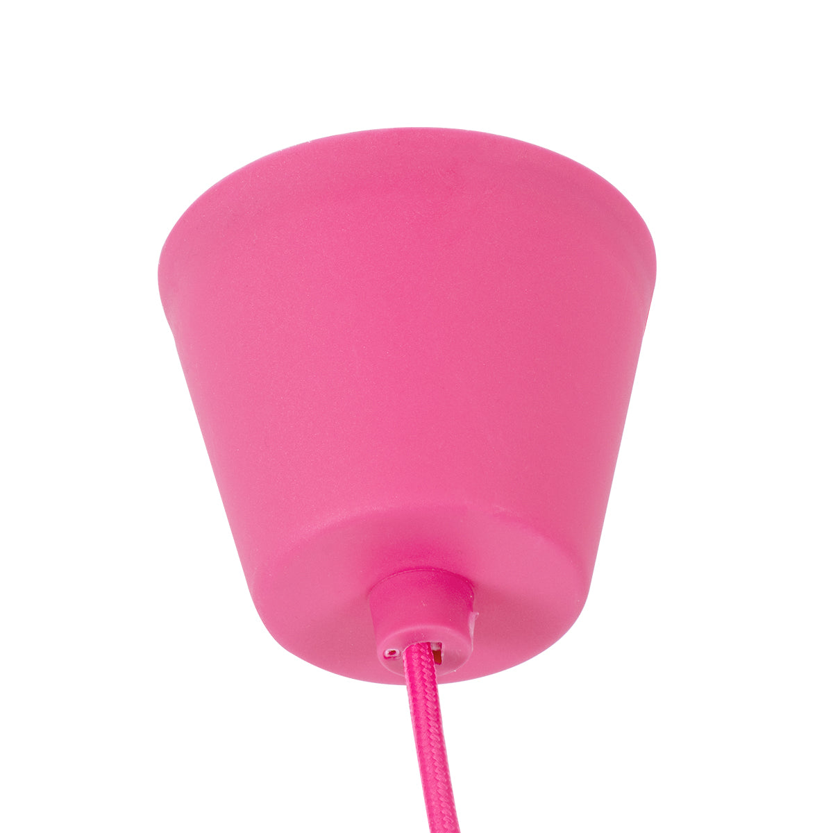 GloboStar® CABLITO 61552 Μοντέρνο Κρεμαστό Φωτιστικό Οροφής Μονόφωτο 1 x E27 Φούξια Σιλικόνης Ανάρτηση με Υφασμάτινο Καλώδιο Φ4 x Υ110cm - ledmania.gr