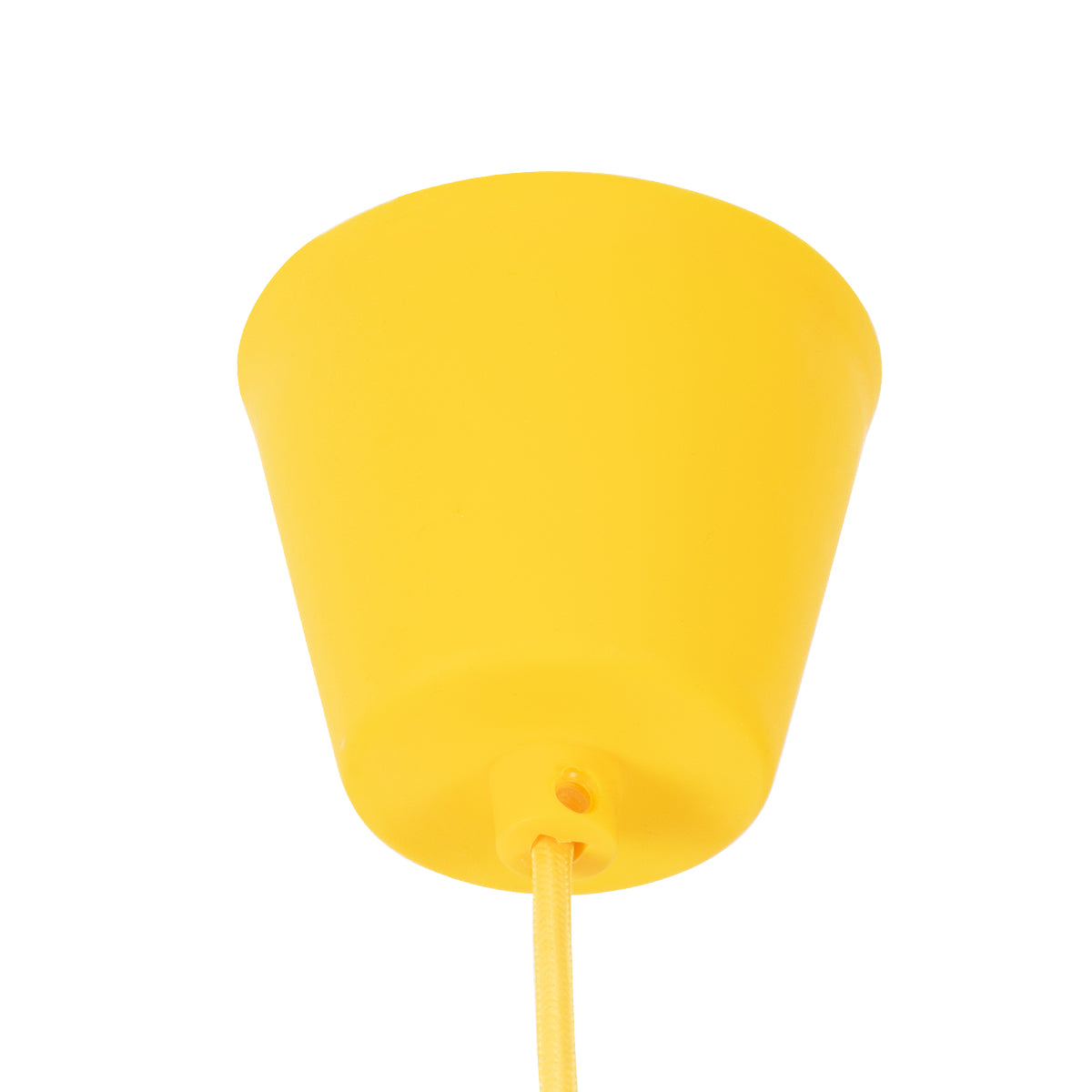 GloboStar® CABLITO 61555 Μοντέρνο Κρεμαστό Φωτιστικό Οροφής Μονόφωτο 1 x E27 Κίτρινο Σιλικόνης Ανάρτηση με Υφασμάτινο Καλώδιο Φ4 x Υ110cm - ledmania.gr