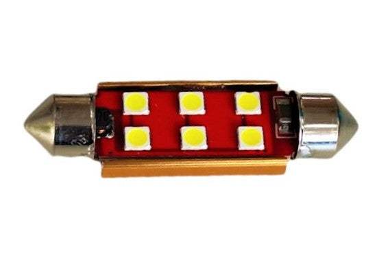 9-28volt-42mm-Canbus Festoon-C5w-600Lm-6 smd 3030 Led Αυτοκινήτων-Ψυχρο Λευκο-1τεμ - ledmania.gr