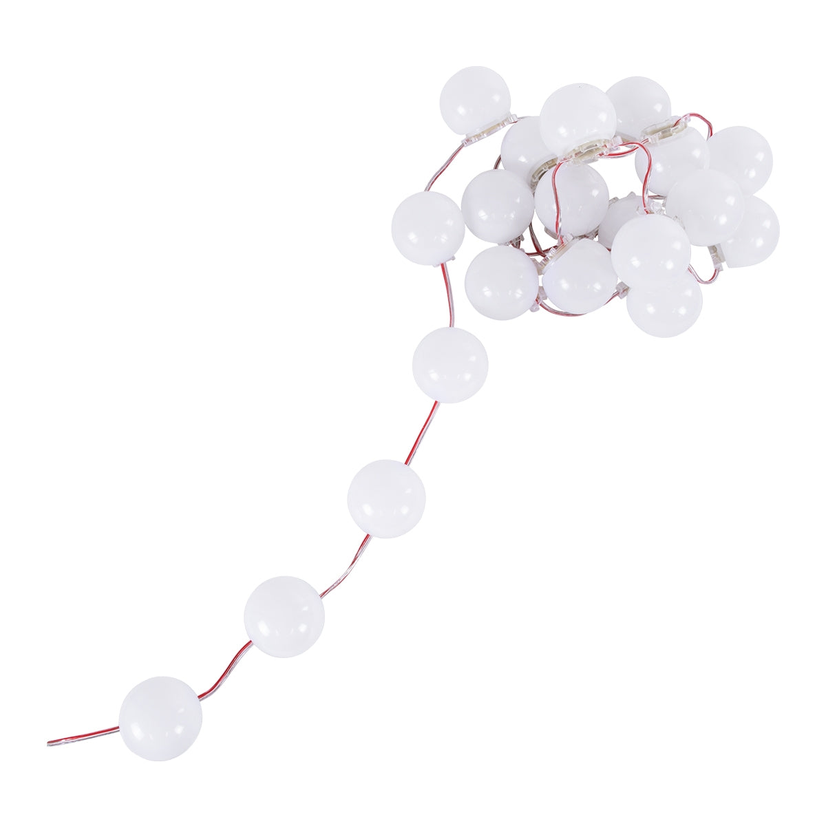 GloboStar® 90138 Facade Module Chain String with 20 Spots - Αλυσίδα Γιρλάντα με 20 Σποτ LED SMD 3535 15W 20LED 20PIXEL 1200lm 240° DC 12V IP67 Θερμό Λευκό 2700K - Λευκό Σώμα - Μ200 x Π5 x Υ5cm - ledmania.gr