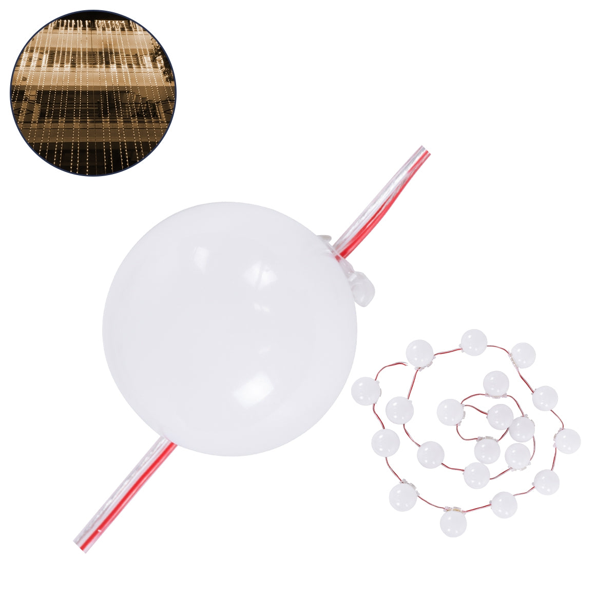 GloboStar® 90138 Facade Module Chain String with 20 Spots - Αλυσίδα Γιρλάντα με 20 Σποτ LED SMD 3535 15W 20LED 20PIXEL 1200lm 240° DC 12V IP67 Θερμό Λευκό 2700K - Λευκό Σώμα - Μ200 x Π5 x Υ5cm - ledmania.gr