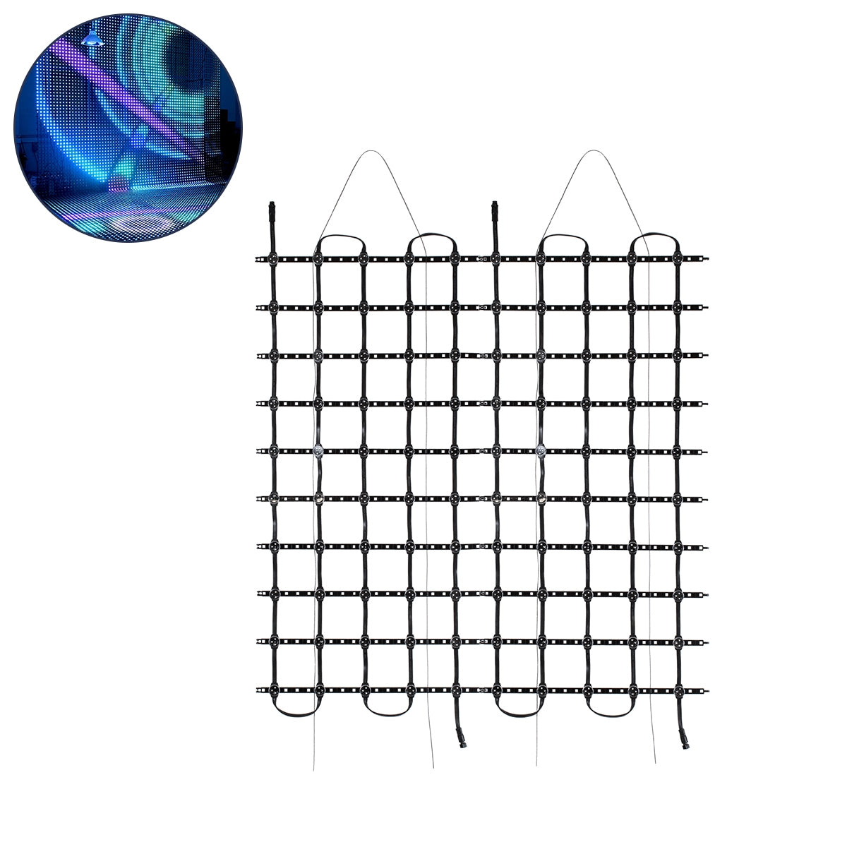 GloboStar® 90141 Digital Pixel Addressable Facade Soft Net Panel - Ψηφιακό Εύκαμπτο Δίχτυ Πάνελ Πρόσοψης Κτιρίων LED SMD 3535 75W/m2 100LED/m2 100PIXEL/m2 SPI/TTL Protocol IC UCS512B 4500lm/m2 120° DC 12V IP67 RGB - Μαύρο Σώμα - Μ100 x Π100 x Υ1.7cm - ledmania.gr