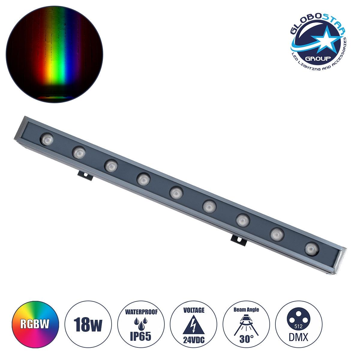 NAIA 90177 Μπάρα Φωτισμού Wall Washer LED 18W 1890lm 30° DC 24V Αδιάβροχο IP65 Μ50 x Π4 x Υ5cm Πολύχρωμο RGBW DMX512 - ledmania.gr