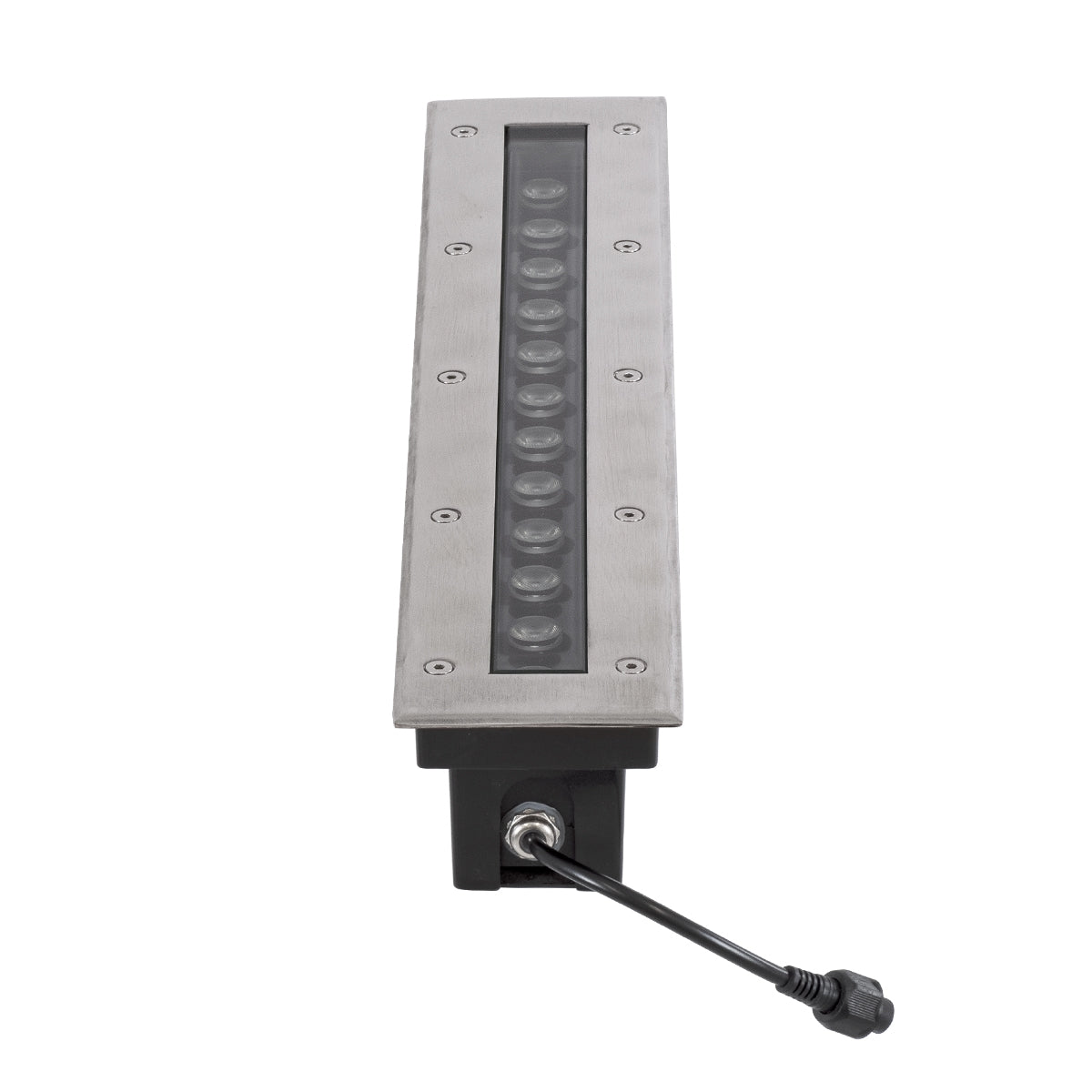 GloboStar® UNDERGROUND-MINA 90192 Χωνευτό Φωτιστικό Wall Washer Δαπέδου LED 12W 1080lm 10° DC 24V Αδιάβροχο IP68 L50 x W7.4 x H7cm Θερμό Λευκό 2700K - Ανοξείδωτο Ατσάλι - ledmania.gr