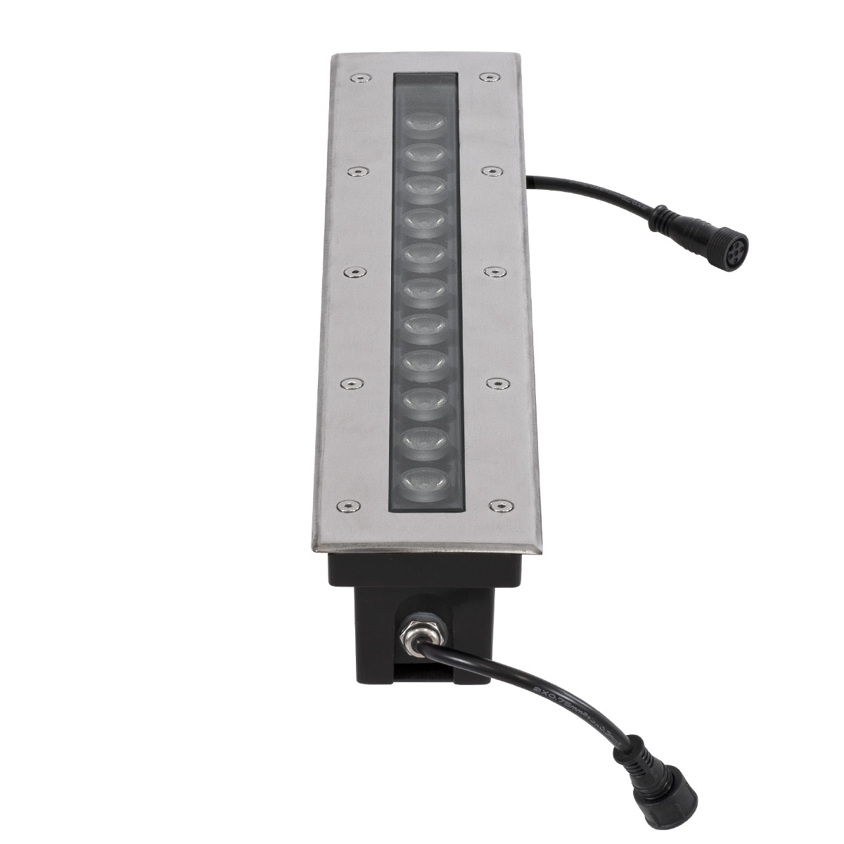 GloboStar® UNDERGROUND-MINA 90193 Χωνευτό Φωτιστικό Wall Washer Δαπέδου LED 12W 1020lm 10° DC 24V Αδιάβροχο IP68 L50 x W9 x H7.2cm RGBW DMX512 - Ανοξείδωτο Ατσάλι - ledmania.gr