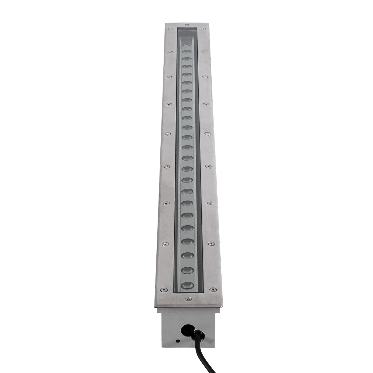 GloboStar® UNDERGROUND-MINA 90196 Χωνευτό Φωτιστικό Wall Washer Δαπέδου LED 24W 2160lm 10° DC 24V Αδιάβροχο IP68 με Ρυθμιζόμενη Γωνία Φωτισμού L108 x W9 x H7.5cm Θερμό Λευκό 2700K DMX512 - Ανοξείδωτο Ατσάλι - ledmania.gr