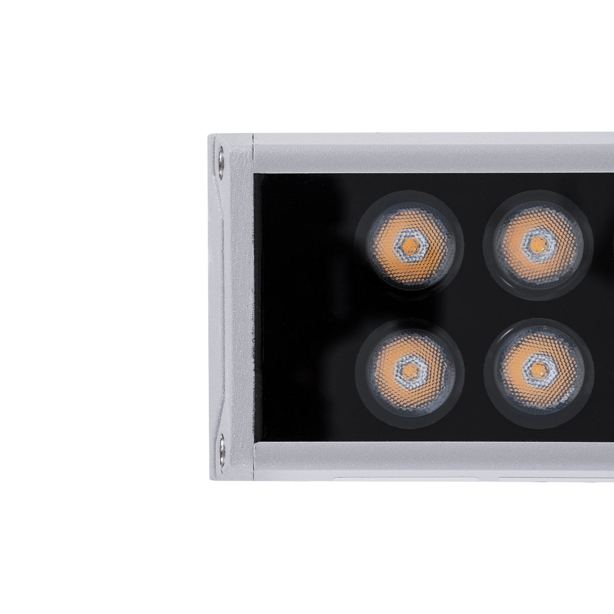 GloboStar® WASHER-GAIA 90215 Μπάρα Φωτισμού Wall Washer LED 144W 12960lm 10° DC 24V Αδιάβροχο IP67 L100 x W7.3 x H4.3cm Θερμό Λευκό 2700K - Ασημί - ledmania.gr