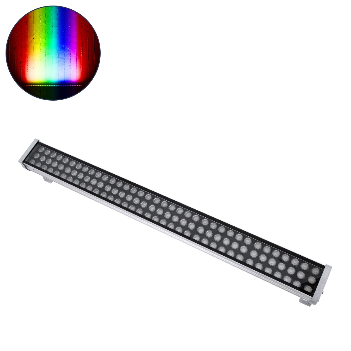 GloboStar® WASHER-GAIA 90218 Μπάρα Φωτισμού Wall Washer LED 216W 18360lm 10° DC 24V Αδιάβροχο IP67 L100 x W10.2 x H9.5cm RGBW DMX512 - Ασημί - ledmania.gr