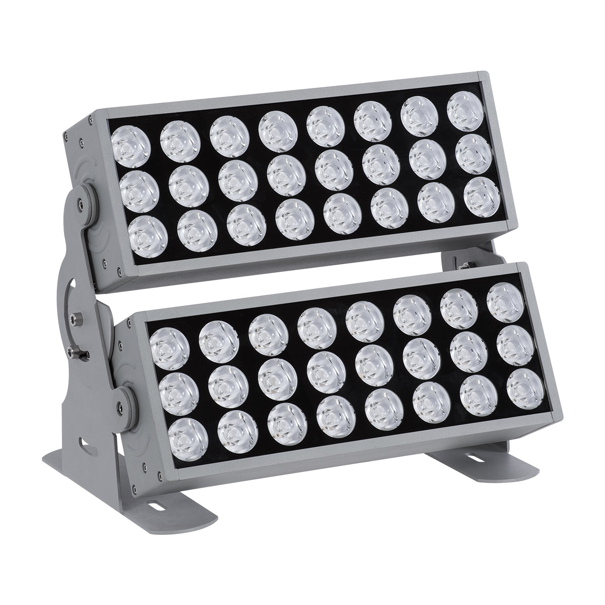 GloboStar® FLOOD-ZENA 90220 Προβολέας Wall Washer για Φωτισμό Κτιρίων LED 120W 10800lm 3° DC 24V Αδιάβροχο IP65 L38 x W30.5 x H24cm Θερμό Λευκό 2700K - Ασημί - ledmania.gr