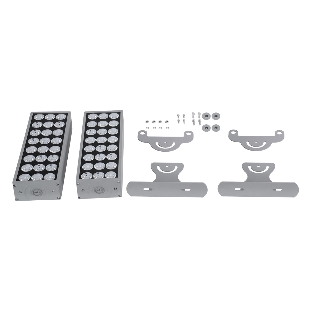 GloboStar® FLOOD-ZENA 90220 Προβολέας Wall Washer για Φωτισμό Κτιρίων LED 120W 10800lm 3° DC 24V Αδιάβροχο IP65 L38 x W30.5 x H24cm Θερμό Λευκό 2700K - Ασημί - ledmania.gr
