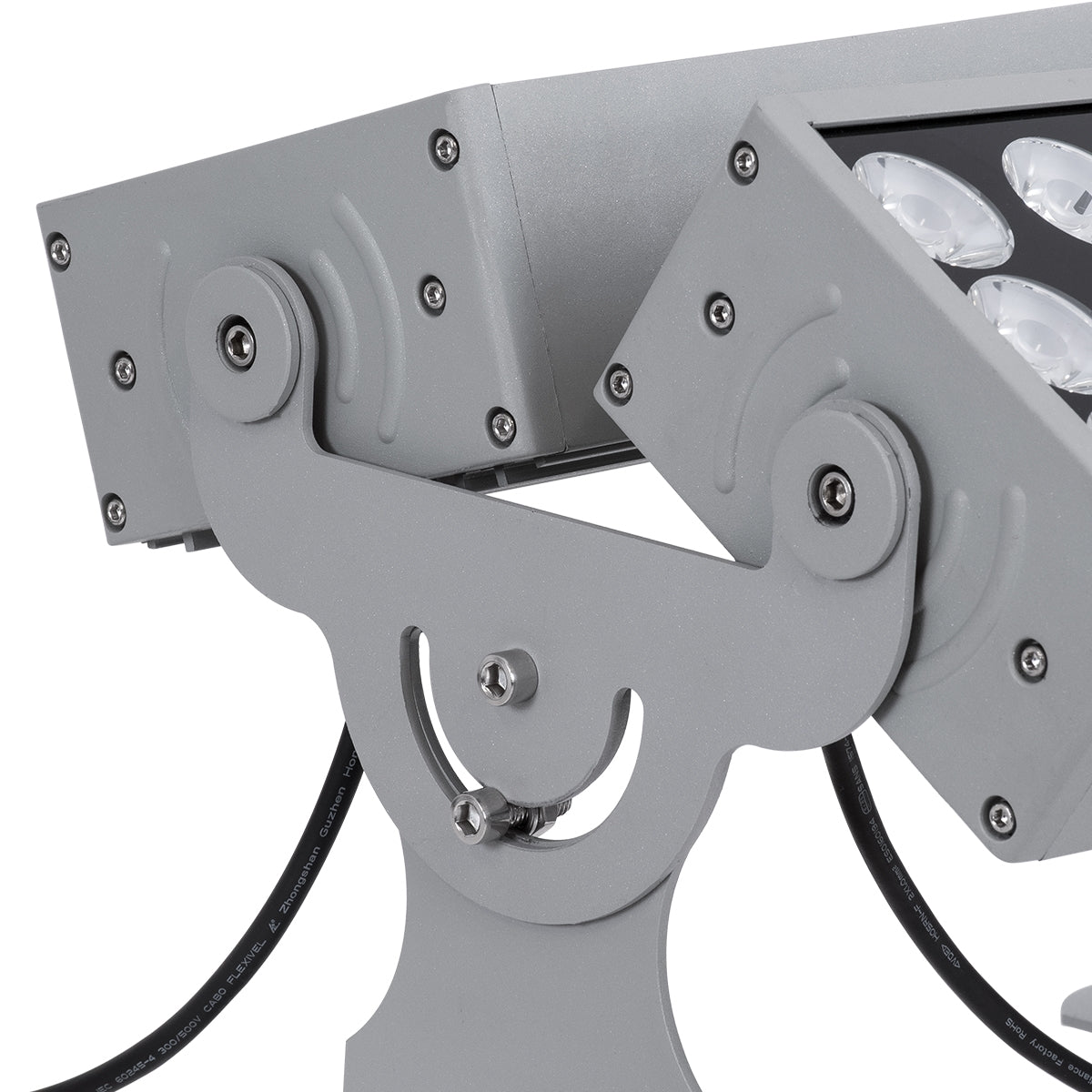 GloboStar® FLOOD-ZENA 90220 Προβολέας Wall Washer για Φωτισμό Κτιρίων LED 120W 10800lm 3° DC 24V Αδιάβροχο IP65 L38 x W30.5 x H24cm Θερμό Λευκό 2700K - Ασημί - ledmania.gr
