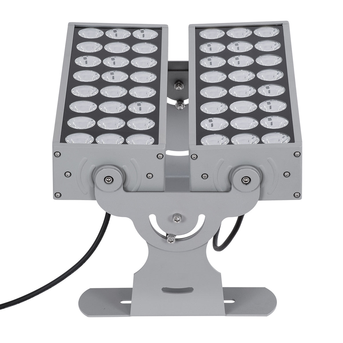 GloboStar® FLOOD-ZENA 90220 Προβολέας Wall Washer για Φωτισμό Κτιρίων LED 120W 10800lm 3° DC 24V Αδιάβροχο IP65 L38 x W30.5 x H24cm Θερμό Λευκό 2700K - Ασημί - ledmania.gr