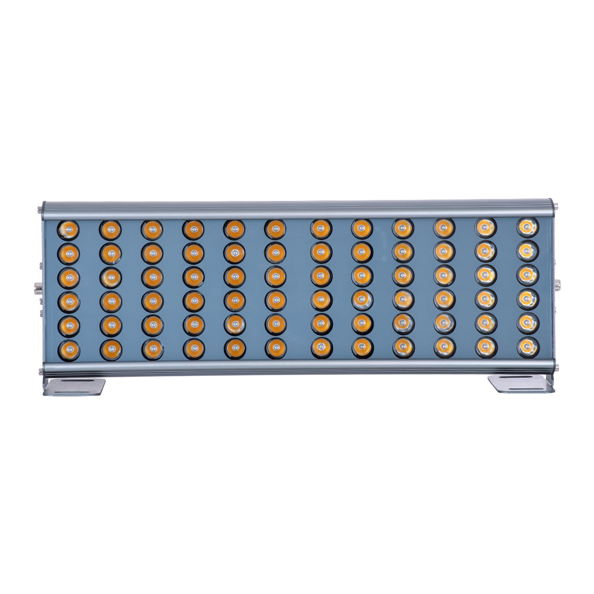 GloboStar® FLOOD-TENA 90221 Προβολέας Wall Washer για Φωτισμό Κτιρίων LED 72W 6480lm 10° DC 24V Αδιάβροχο IP65 L46.5 x W7 x H16.5cm Θερμό Λευκό 2700K - Ασημί - ledmania.gr