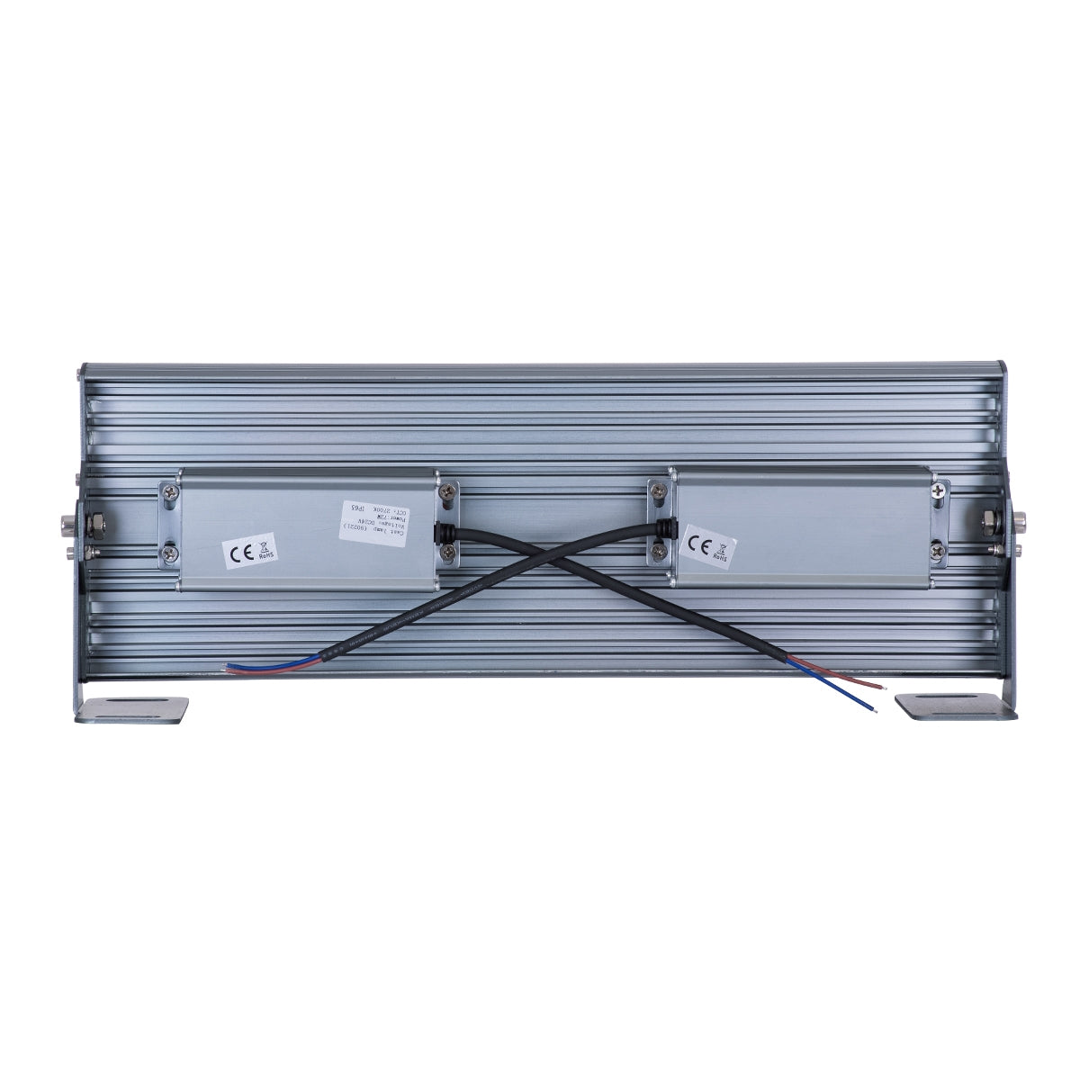 GloboStar® FLOOD-TENA 90221 Προβολέας Wall Washer για Φωτισμό Κτιρίων LED 72W 6480lm 10° DC 24V Αδιάβροχο IP65 L46.5 x W7 x H16.5cm Θερμό Λευκό 2700K - Ασημί - ledmania.gr