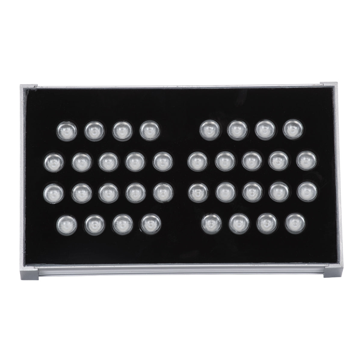 GloboStar® FLOOD-TENA 90222 Προβολέας Wall Washer για Φωτισμό Κτιρίων LED 72W 6120lm 10° DC 24V Αδιάβροχο IP65 L29.8 x W15.5 x H18cm RGBW DMX512 - Ασημί - ledmania.gr