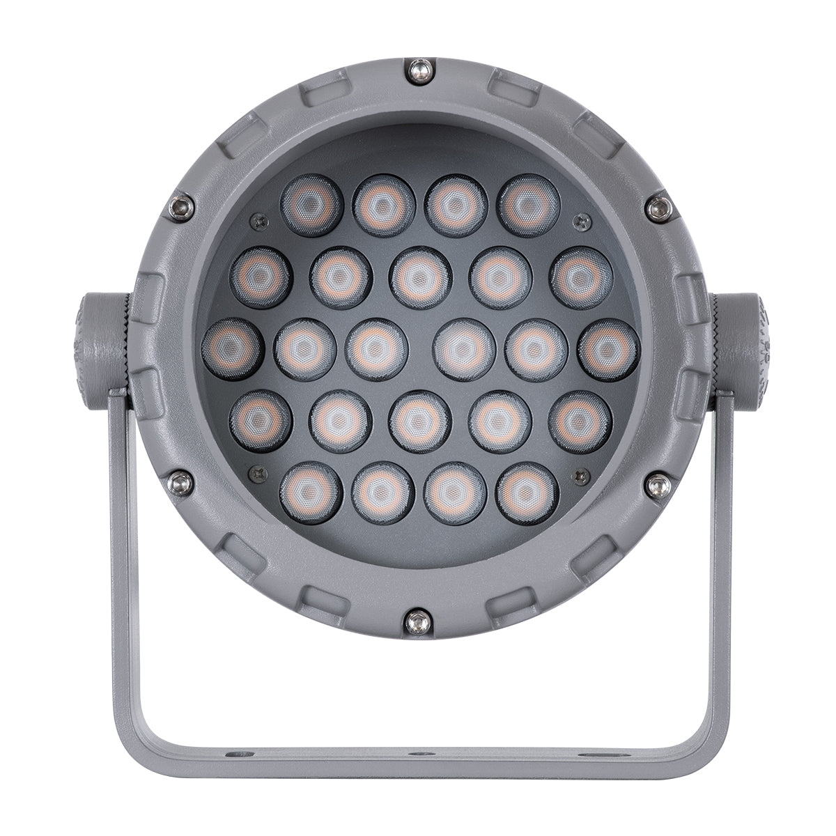 GloboStar® FLOOD-MENA 90336 Προβολέας Wall Washer με Αντιθαμβωτική Γρίλια για Φωτισμό Κτιρίων LED 24W 2040lm 30° AC 220-240V Αδιάβροχο IP67 L19.5 x W16 x H21cm Αρχιτεκτονικό Πορτοκαλί 2200K - Γκρι Ανθρακί - ledmania.gr