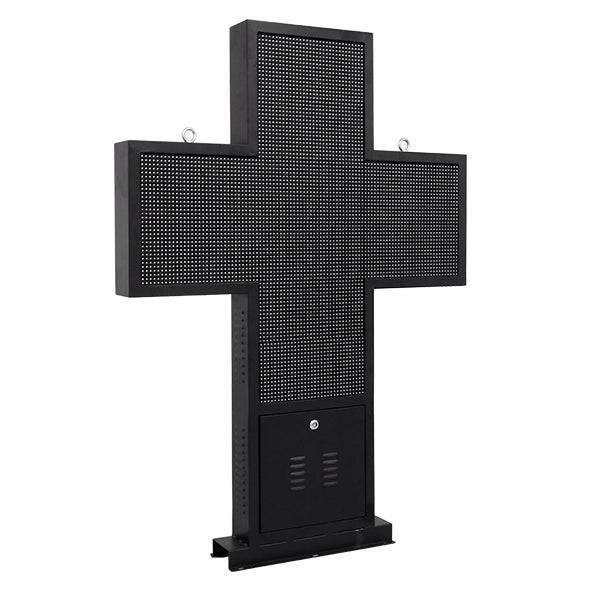 GloboStar® 90347 Κυλιόμενη Ψηφιακή Επιγραφή Σταυρός Φαρμακείου P10 LED SMD AC 220-240V με Wi-Fi - Αδιάβροχή IP54 - Μονής Όψης - Μ100 x Π12 x Υ100cm RGBW - ledmania.gr