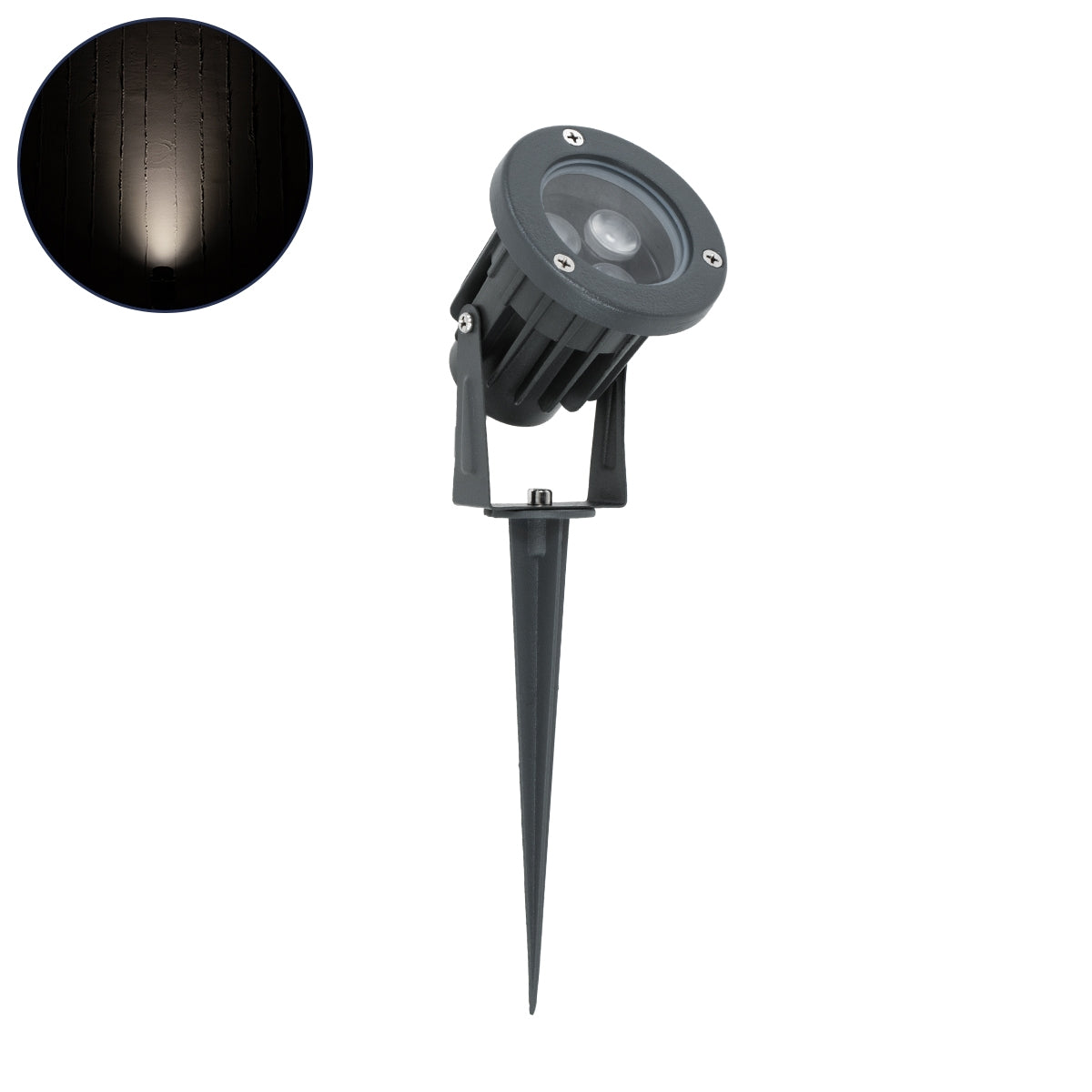 GloboStar® TREELIGHT-TZINA 90352 Σποτ Φωτισμού Wall Washer Ειδικό για Φυτά - Δέντρα με Βάση Κήπου / Καρφωτό LED 3W 285lm 10° DC 24V Αδιάβροχο IP65 L10.5 x W7.5 x H7.5cm Φυσικό Λευκό 4500K - Μαύρο - ledmania.gr