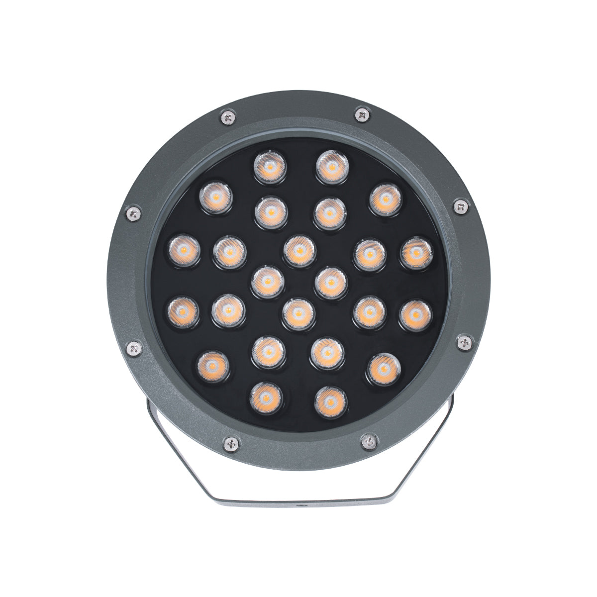 GloboStar® TREELIGHT-RIVA 90363 Σποτ Φωτισμού Ειδικό για Φυτά - Δέντρα με Βάση Κήπου / Καρφωτό LED 24W 2040lm 10° DC 24V Αδιάβροχο IP67 Φ20.5 x Υ6.5cm Αρχιτεκτονικό Πορτοκαλί 2200K - Γκρι Ανθρακί - 3 Years Warranty - ledmania.gr