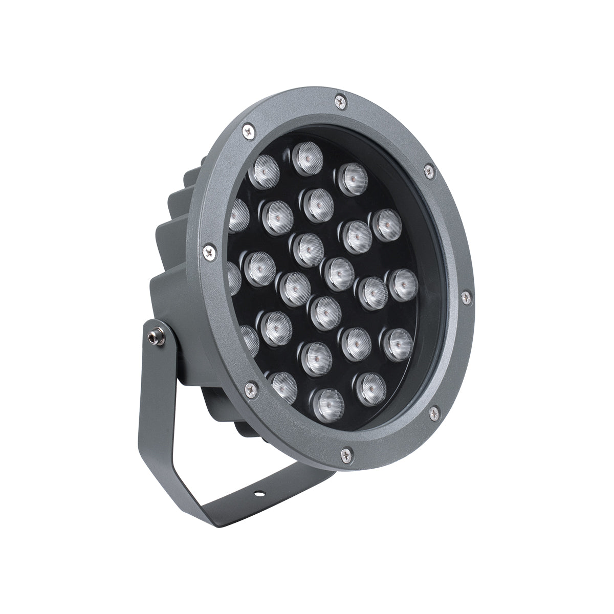 GloboStar® TREELIGHT-RIVA 90365 Σποτ Φωτισμού Ειδικό για Φυτά - Δέντρα με Βάση Κήπου / Καρφωτό LED 24W 2280lm 10° DC 24V Αδιάβροχο IP67 Φ20.5 x Υ6.5cm Φυσικό Λευκό 4500K - Γκρι Ανθρακί - 3 Years Warranty - ledmania.gr