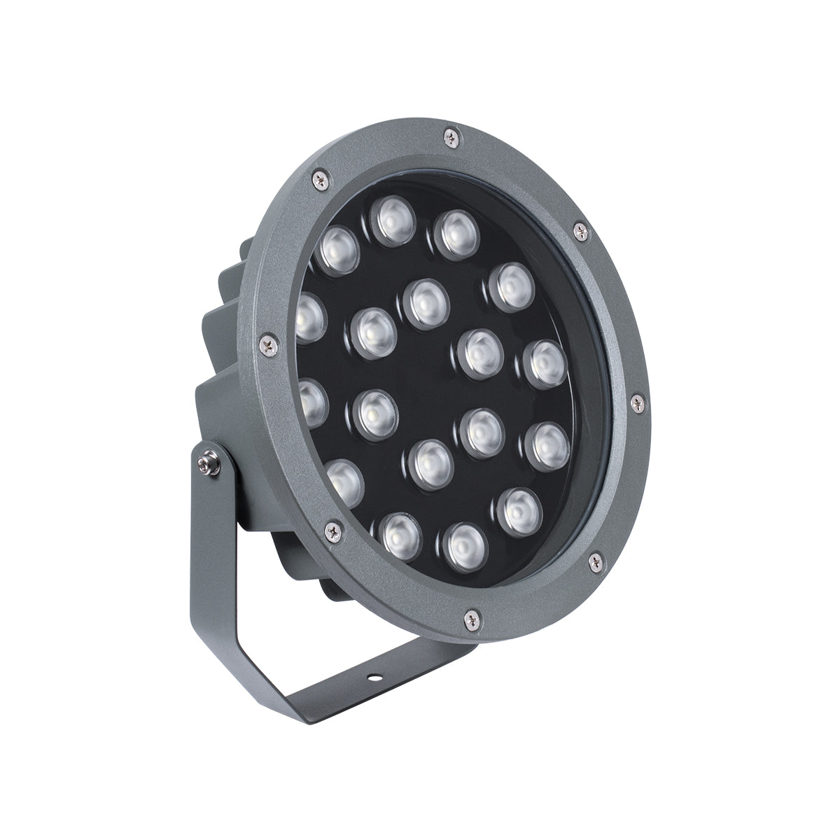 GloboStar® TREELIGHT-RIVA 90366 Σποτ Φωτισμού Ειδικό για Φυτά - Δέντρα με Βάση Κήπου / Καρφωτό LED 24W 2040lm 10° DC 24V Αδιάβροχο IP67 Φ20.5 x Υ6.5cm RGBW DMX512 - Γκρι Ανθρακί - 3 Years Warranty - ledmania.gr