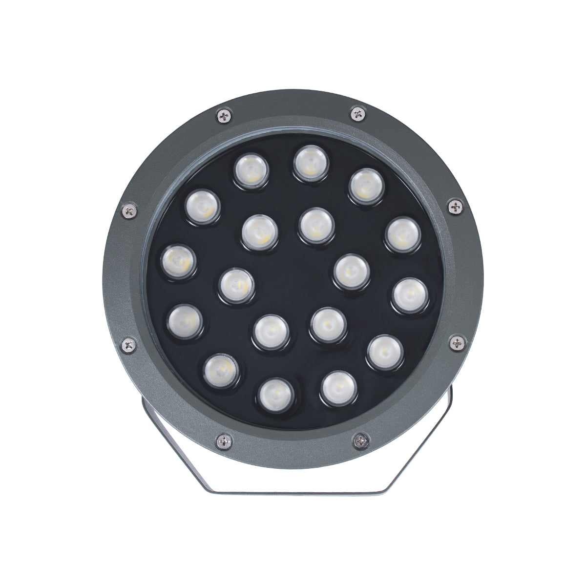 GloboStar® TREELIGHT-RIVA 90366 Σποτ Φωτισμού Ειδικό για Φυτά - Δέντρα με Βάση Κήπου / Καρφωτό LED 24W 2040lm 10° DC 24V Αδιάβροχο IP67 Φ20.5 x Υ6.5cm RGBW DMX512 - Γκρι Ανθρακί - 3 Years Warranty - ledmania.gr