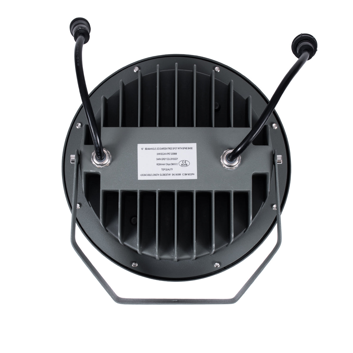 GloboStar® TREELIGHT-RIVA 90366 Σποτ Φωτισμού Ειδικό για Φυτά - Δέντρα με Βάση Κήπου / Καρφωτό LED 24W 2040lm 10° DC 24V Αδιάβροχο IP67 Φ20.5 x Υ6.5cm RGBW DMX512 - Γκρι Ανθρακί - 3 Years Warranty - ledmania.gr