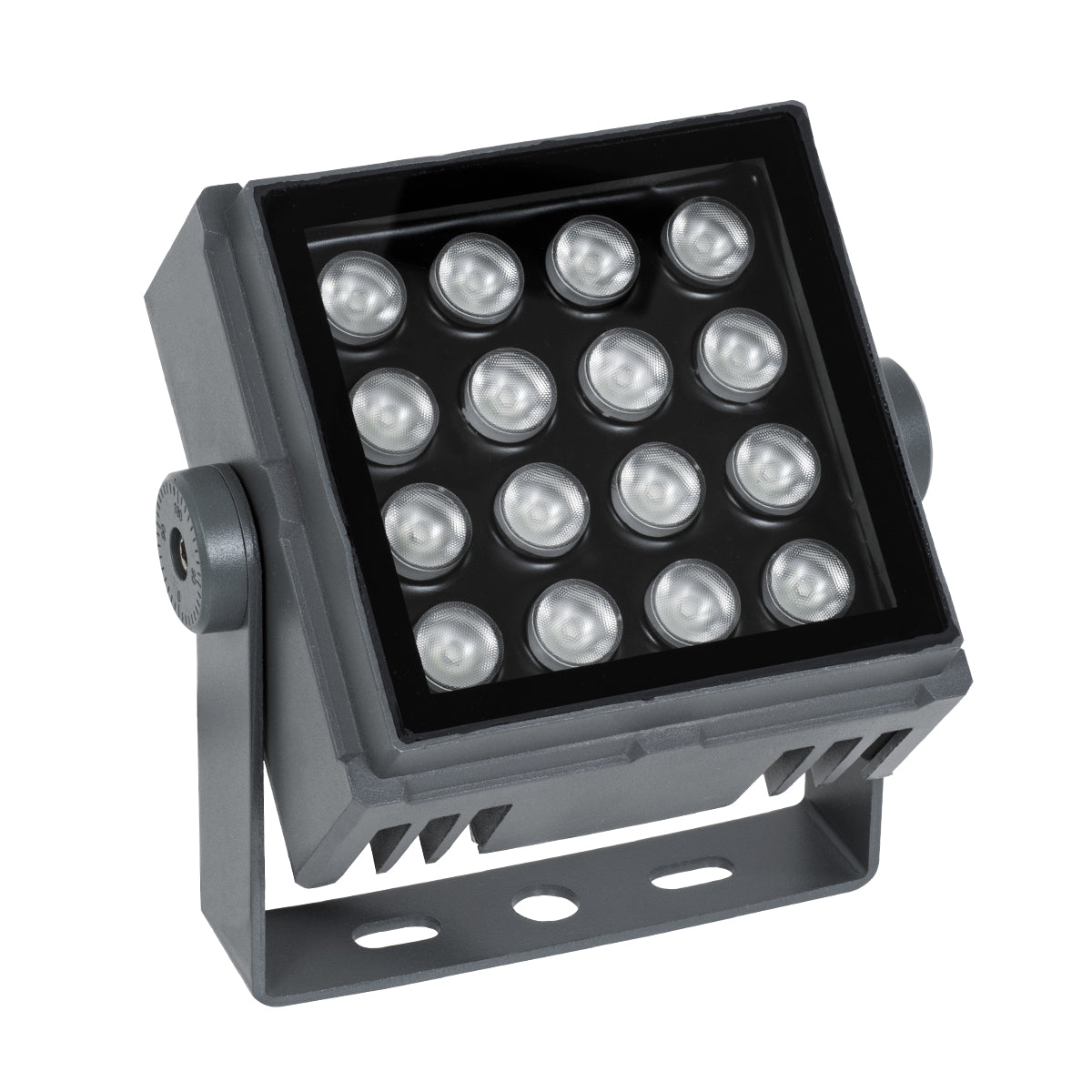 GloboStar® FLOOD-TINY 90370 Προβολέας Wall Washer για Φωτισμό Κτιρίων LED 27W 2295lm 3° DC 24V Αδιάβροχο IP65 L13.8 x W16.4 x H7cm RGBW DMX512 - Γκρι Ανθρακί - 3 Years Warranty - ledmania.gr