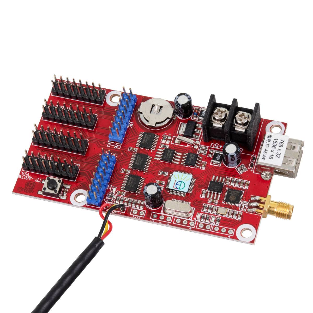 GloboStar® 90388 Ασύρματος Controller WiFi TF-A6UW-4 με Είσοδο USB και Αισθητήρα Θερμοκρασίας με 4 Εξόδους HUB για Μονόχρωμη Κυλιόμενη Πινακίδα LED - ledmania.gr