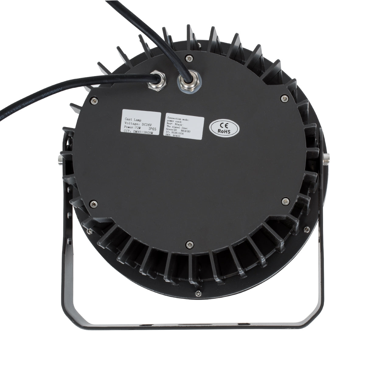 GloboStar® FLOOD-NIGMA 90400 Προβολέας Wall Washer για Φωτισμό Κτιρίων LED 72W 6120lm 30° AC 220-240V Αδιάβροχο IP65 L24.5 x W24.5 x H14.7cm RGBW DMX512 - Μαύρο - ledmania.gr