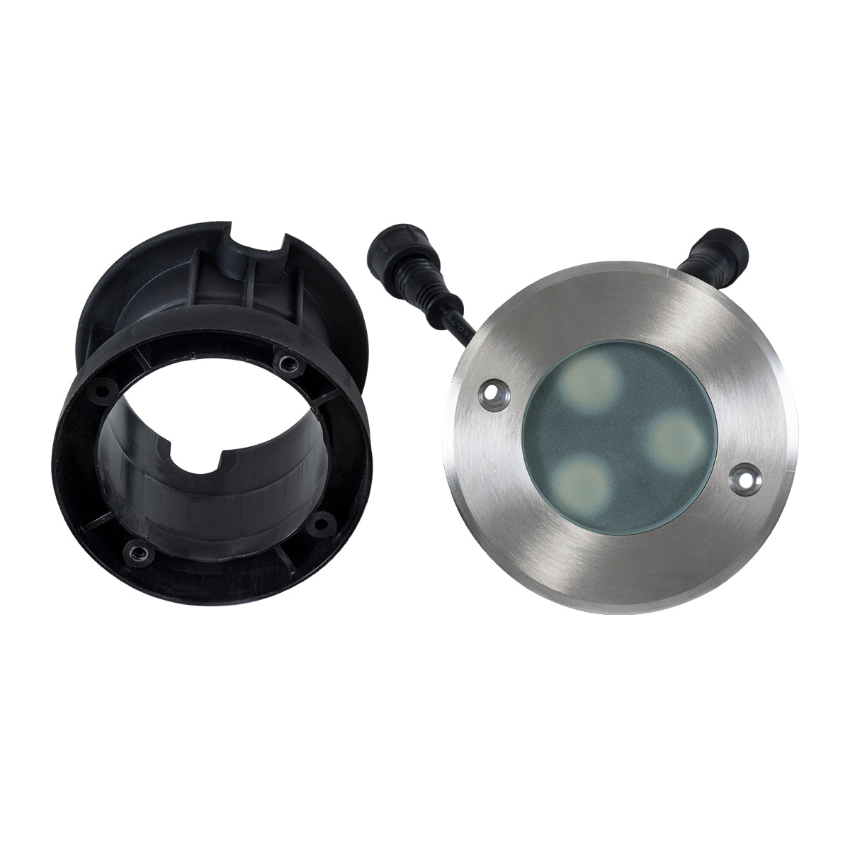GloboStar® UNDERWATER-GUNE 90406 Υποβρύχιο Χωνευτό Φωτιστικό Σποτ Ειδικό για Σιντριβάνια LED 12W 1020lm 60° DC 24V Αδιάβροχο IP68 Φ10 x Υ7.5cm RGBW DMX512 - Ανοξείδωτο Ατσάλι - 3 Years Warranty - ledmania.gr