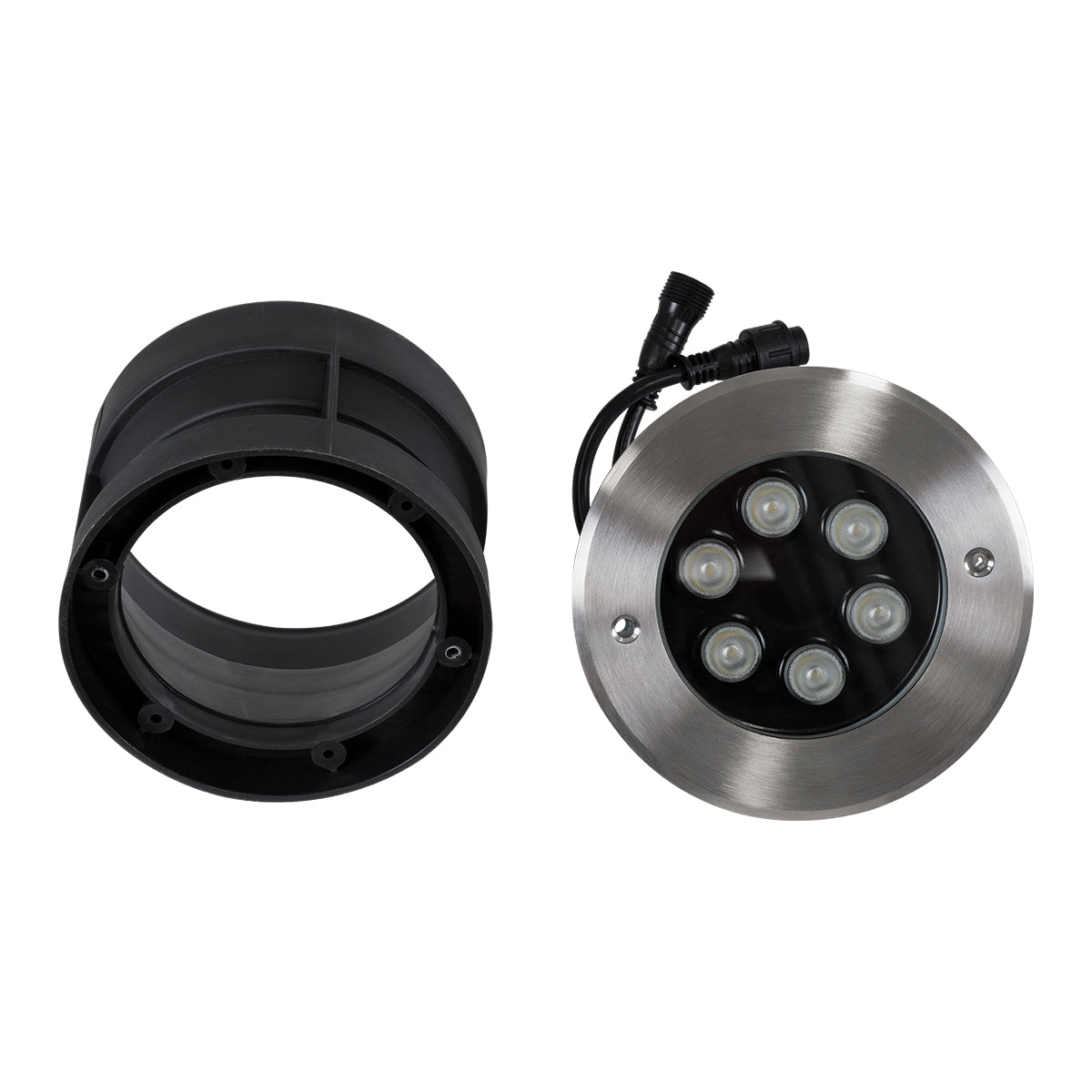 GloboStar® UNDERWATER-YUNI 90419 Υποβρύχιο Χωνευτό Φωτιστικό Σποτ Ειδικό για Σιντριβάνια LED 6W 510lm 30° DC 24V Αδιάβροχο IP68 Φ15 x Υ10cm RGBW DMX512 - Ανοξείδωτο Ατσάλι - 3 Years Warranty - ledmania.gr