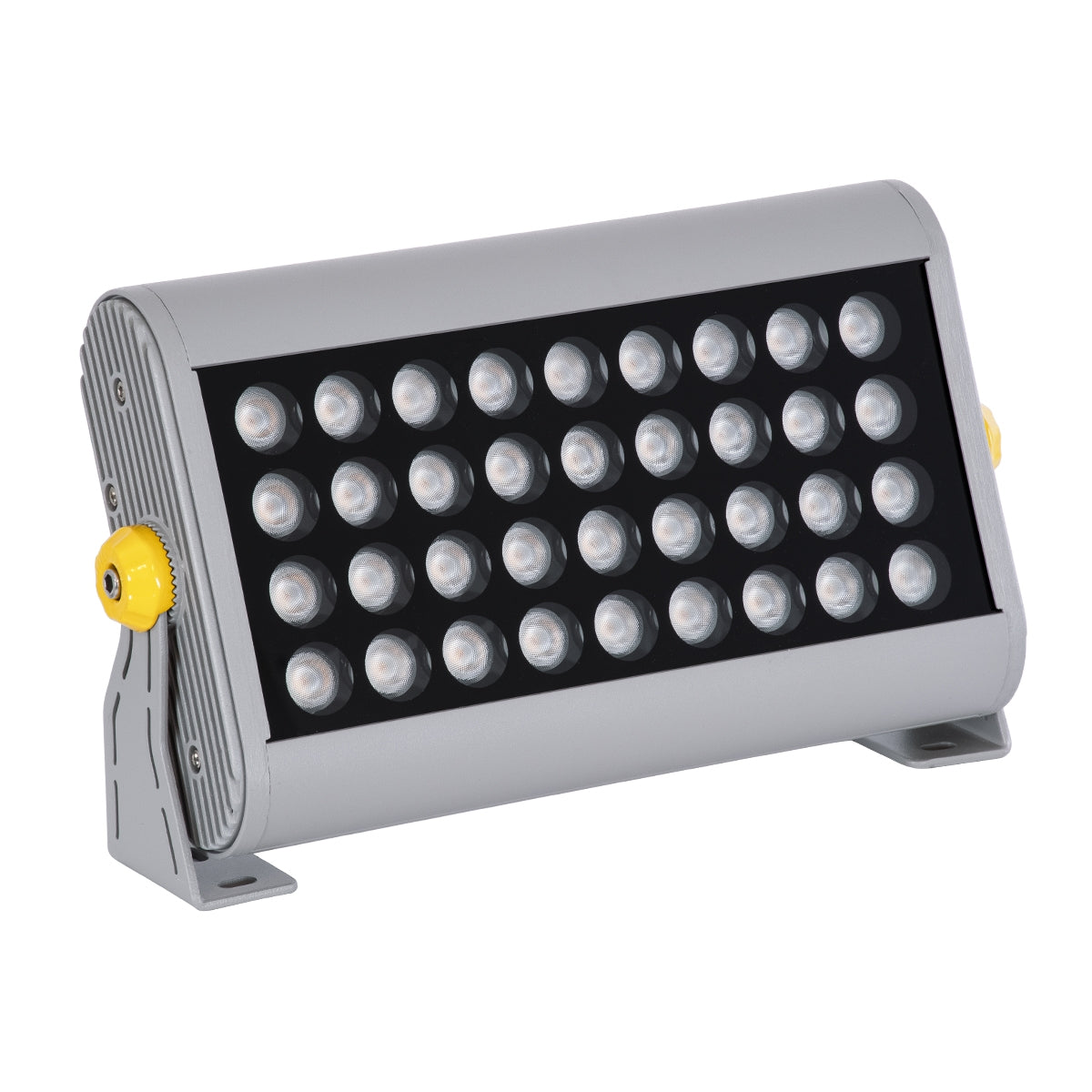 GloboStar® FLOOD-HENA 90445 Προβολέας Wall Washer για Φωτισμό Κτιρίων LED 36W 3060lm 30° AC 220-240V Αδιάβροχο IP67 Μ30 x Π6 x Υ17cm Αρχιτεκτονικό Πορτοκαλί 2200K - Ασημί - ledmania.gr