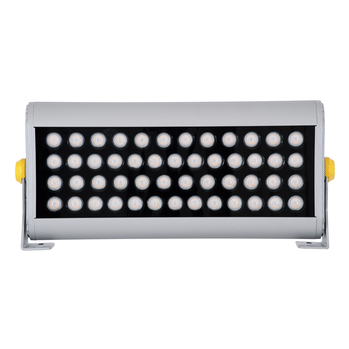GloboStar® FLOOD-HENA 90446 Προβολέας Wall Washer για Φωτισμό Κτιρίων LED 48W 4080lm 30° AC 220-240V Αδιάβροχο IP67 Μ39 x Π6 x Υ17cm Αρχιτεκτονικό Πορτοκαλί 2200K - Ασημί - ledmania.gr