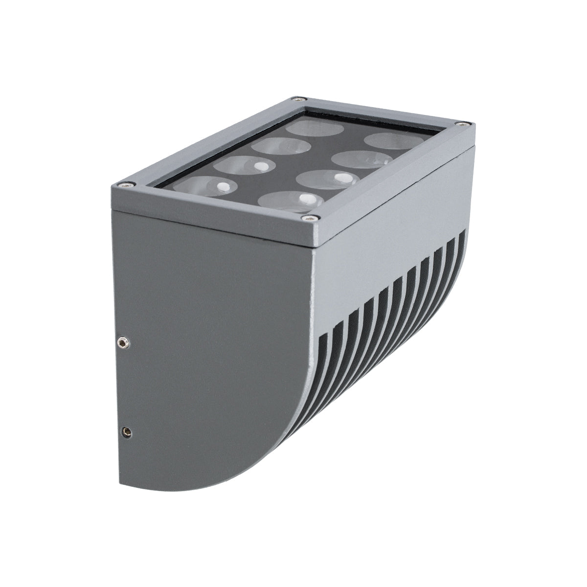 GloboStar® FLOOD-DENA 90485 Επιτοίχιος Προβολέας Wall Washer για Φωτισμό Κτιρίων - Απλίκα & Δαπέδου LED 16W 1440lm 5° DC 24V Αδιάβροχο IP67 Μ15.5 x Π13 x Υ9.1cm Θερμό Λευκό 2700K - Γκρι Ανθρακί - 3 Years Warranty - ledmania.gr