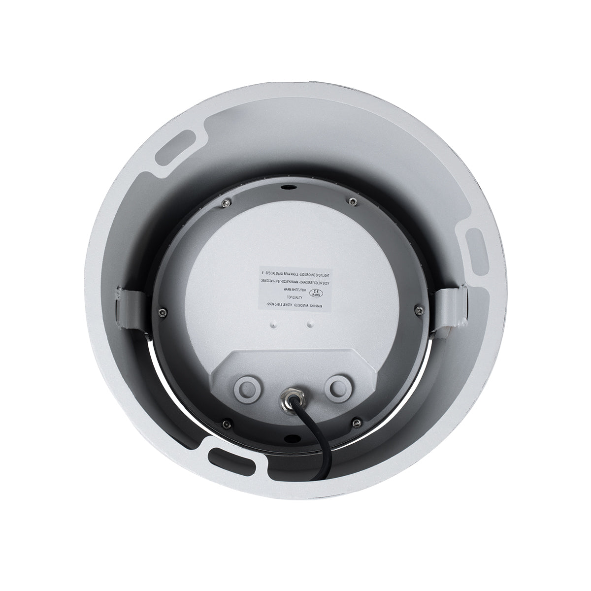 GloboStar® FLOOD-RANA 90490 Κινούμενος Προβολέας - Σποτ Φωτισμού Wall Washer για Φωτισμό Κτιρίων LED 36W 3420lm 5° DC 24V Αδιάβροχο IP67 Φ26.5 x Υ20cm Φυσικό Λευκό 4500K - Γκρι - 3 Years Warranty - ledmania.gr