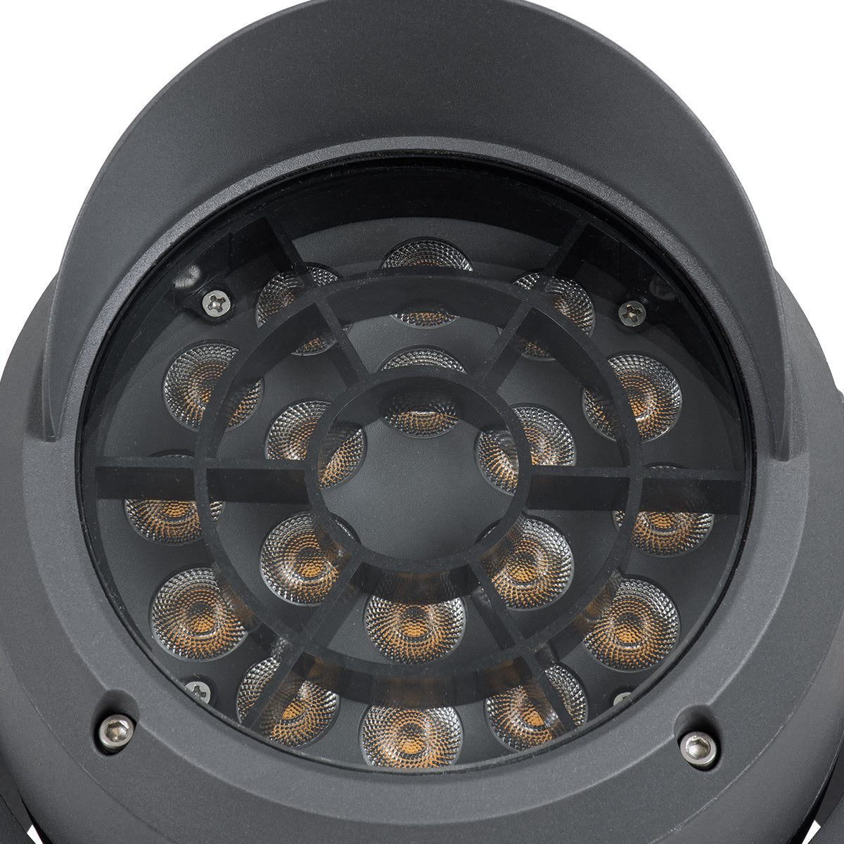 GloboStar® FLOOD-SIMA 90495 Κινούμενος Προβολέας - Σποτ Φωτισμού Wall Washer με Αντιθαμβωτική Γρίλια για Φωτισμό Κτιρίων LED 36W 3240lm 30° DC 24V Αδιάβροχο IP67 Μ21 x Π26 x Υ27cm Θερμό Λευκό 2700K - Γκρι Ανθρακί - 3 Years Warranty - ledmania.gr