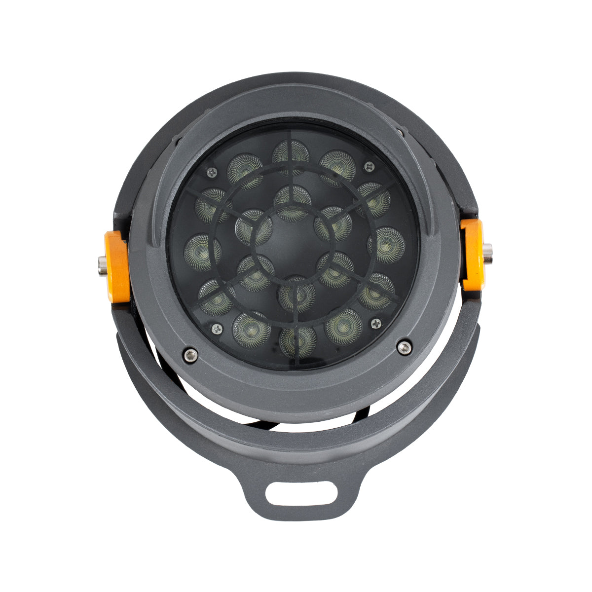 GloboStar® FLOOD-SIMA 90496 Κινούμενος Προβολέας - Σποτ Φωτισμού Wall Washer με Αντιθαμβωτική Γρίλια για Φωτισμό Κτιρίων LED 36W 3060lm 30° DC 24V Αδιάβροχο IP67 Μ21 x Π26 x Υ27cm RGBW DMX512 - Γκρι Ανθρακί - 3 Years Warranty - ledmania.gr
