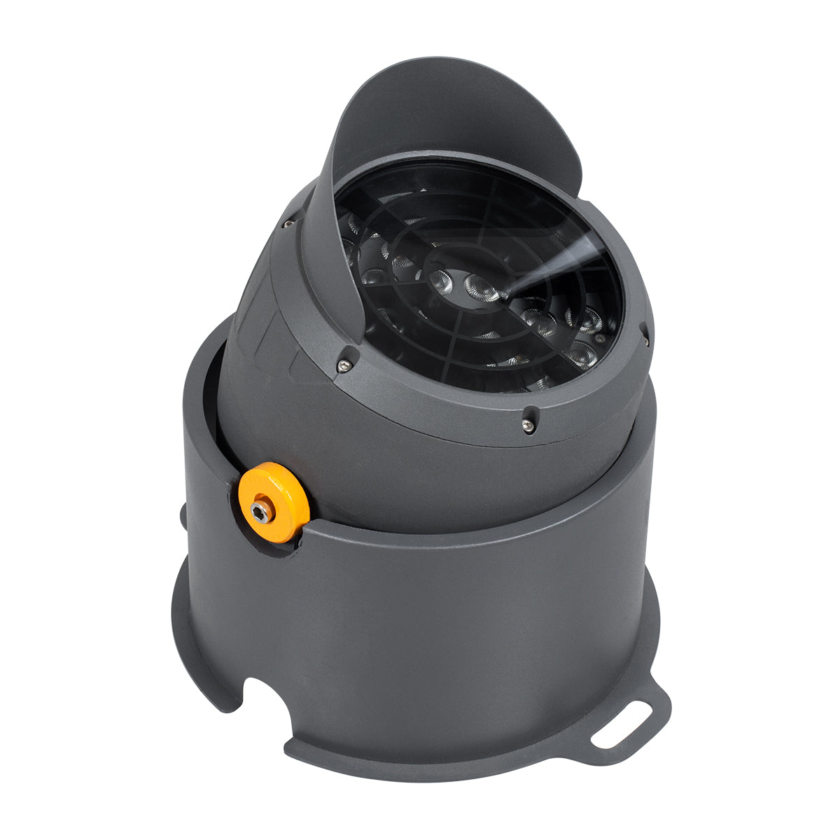 GloboStar® FLOOD-SIMA 90497 Κινούμενος Προβολέας - Σποτ Φωτισμού Wall Washer με Αντιθαμβωτική Γρίλια για Φωτισμό Κτιρίων LED 60W 5400lm 30° DC 24V Αδιάβροχο IP67 Μ29 x Π24 x Υ28.5cm Θερμό Λευκό 2700K - Γκρι Ανθρακί - 3 Years Warranty - ledmania.gr