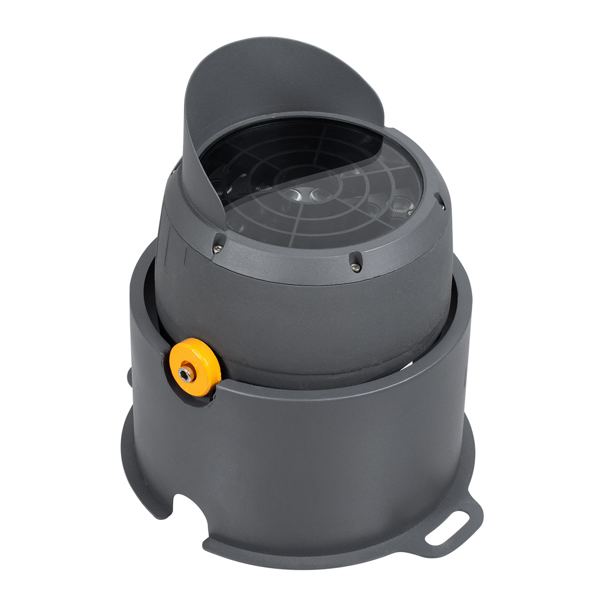 GloboStar® FLOOD-SIMA 90497 Κινούμενος Προβολέας - Σποτ Φωτισμού Wall Washer με Αντιθαμβωτική Γρίλια για Φωτισμό Κτιρίων LED 60W 5400lm 30° DC 24V Αδιάβροχο IP67 Μ29 x Π24 x Υ28.5cm Θερμό Λευκό 2700K - Γκρι Ανθρακί - 3 Years Warranty - ledmania.gr