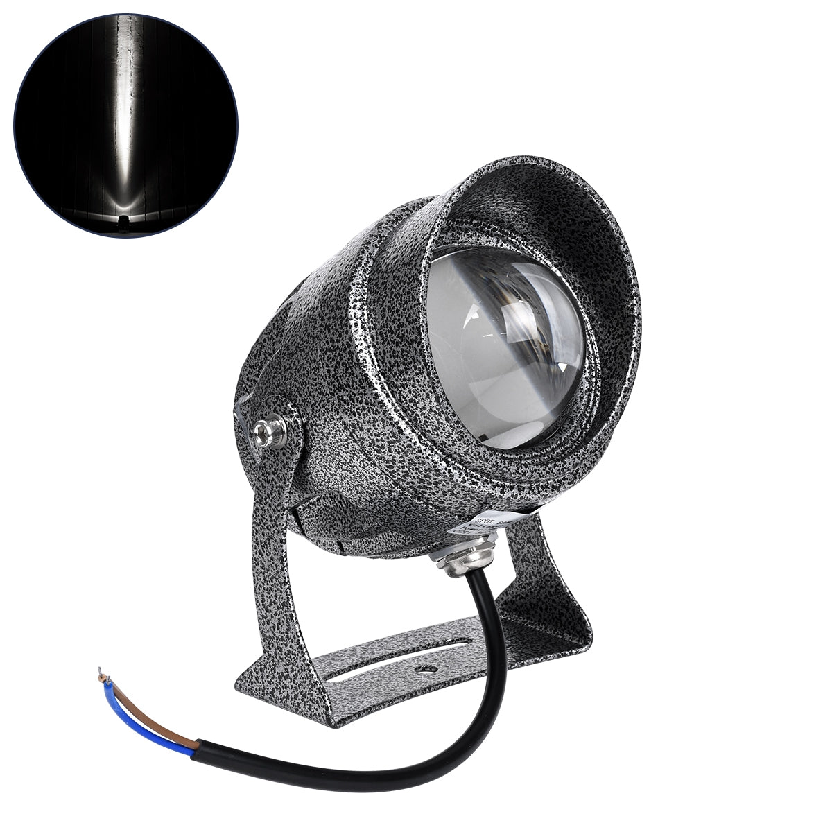 GloboStar® SPOT-XENIA 90509 Σποτ Φωτισμου Wall Washer LED 16W 1600lm 3° DC 24V Αδιάβροχο IP65 Φ9 x Υ12cm Ψυχρό Λευκό 6000K - Σφυρήλατο Γκρι - ledmania.gr