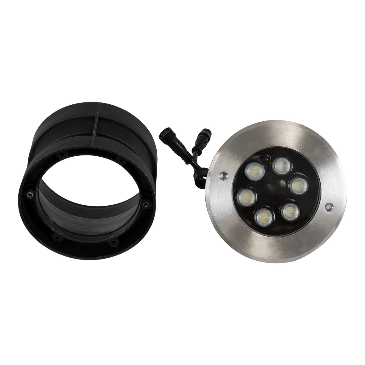 GloboStar® UNDERWATER-JULIA 90567 Υποβρύχιο Χωνευτό Φωτιστικό Σποτ Ειδικό για Σιντριβάνια LED 6W 510lm 15° DC 24V Αδιάβροχο IP68 Φ17 x Υ10.2cm RGBW DMX512 - Ανοξείδωτο Ατσάλι - 3 Years Warranty - ledmania.gr