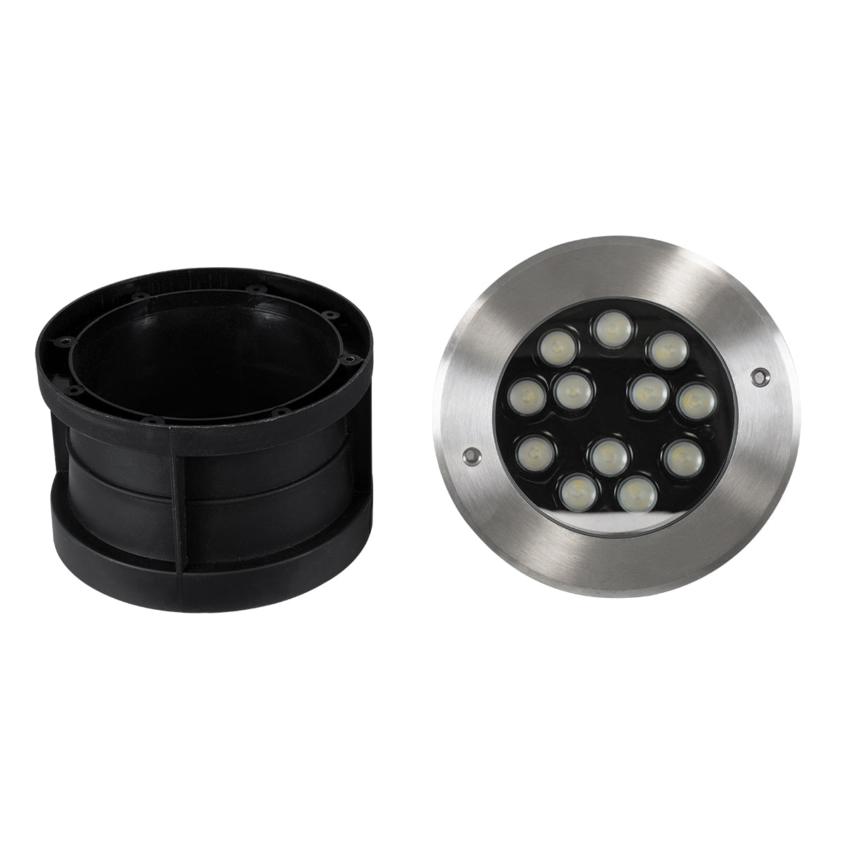 GloboStar® UNDERWATER-JULIA 90570 Υποβρύχιο Χωνευτό Φωτιστικό Σποτ Ειδικό για Σιντριβάνια LED 12W 1020lm 15° DC 24V Αδιάβροχο IP68 Φ18 x Υ11.2cm RGBW DMX512 - Ανοξείδωτο Ατσάλι - 3 Years Warranty - ledmania.gr
