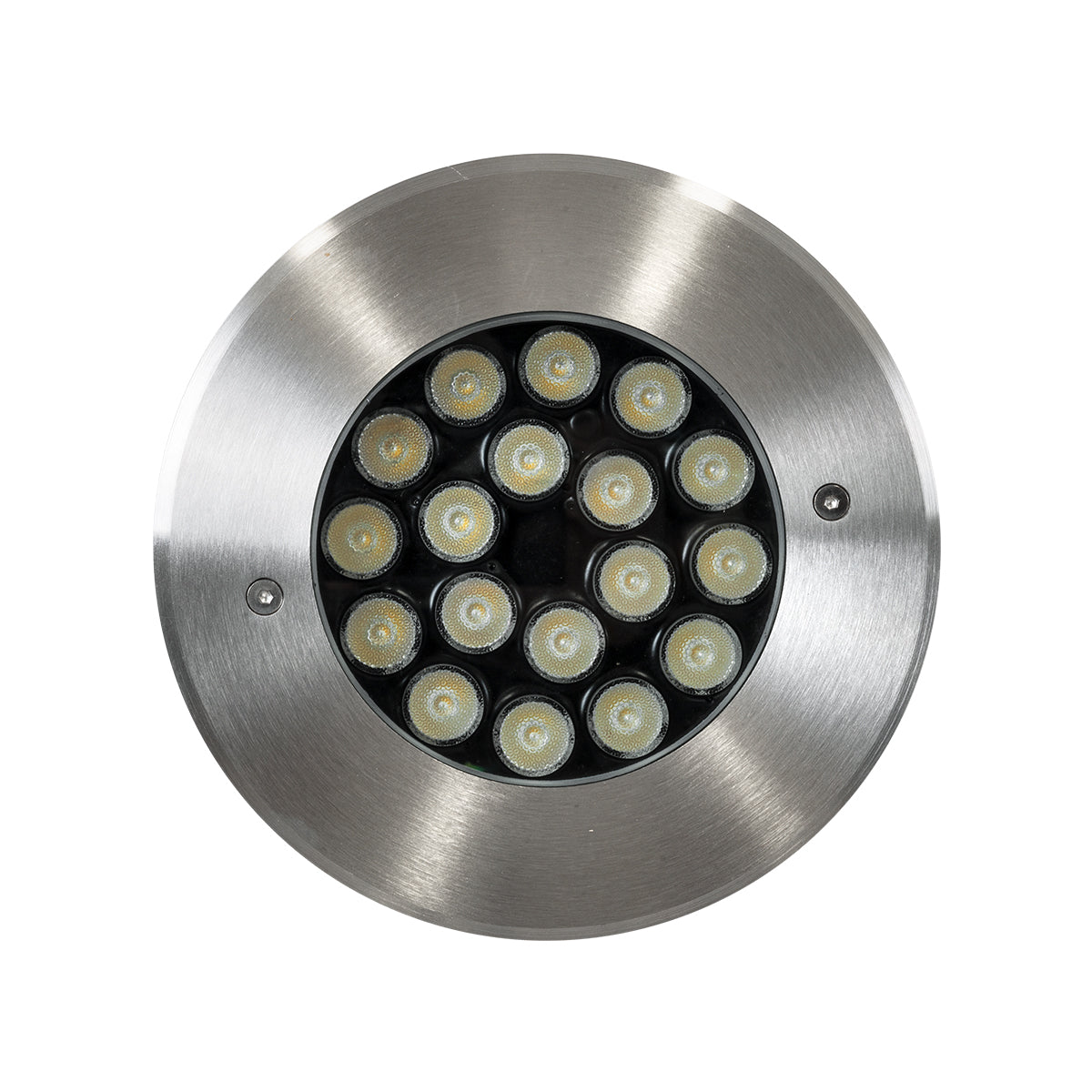 GloboStar® UNDERGROUND-SINA 90573 Χωνευτό Φωτιστικό Σποτ Δαπέδου LED 18W 1530lm 15° DC 24V Αδιάβροχο IP68 Φ20 x Υ11cm RGBW DMX512 - Ανοξείδωτο Ατσάλι - 3 Χρόνια Εγγύηση - ledmania.gr