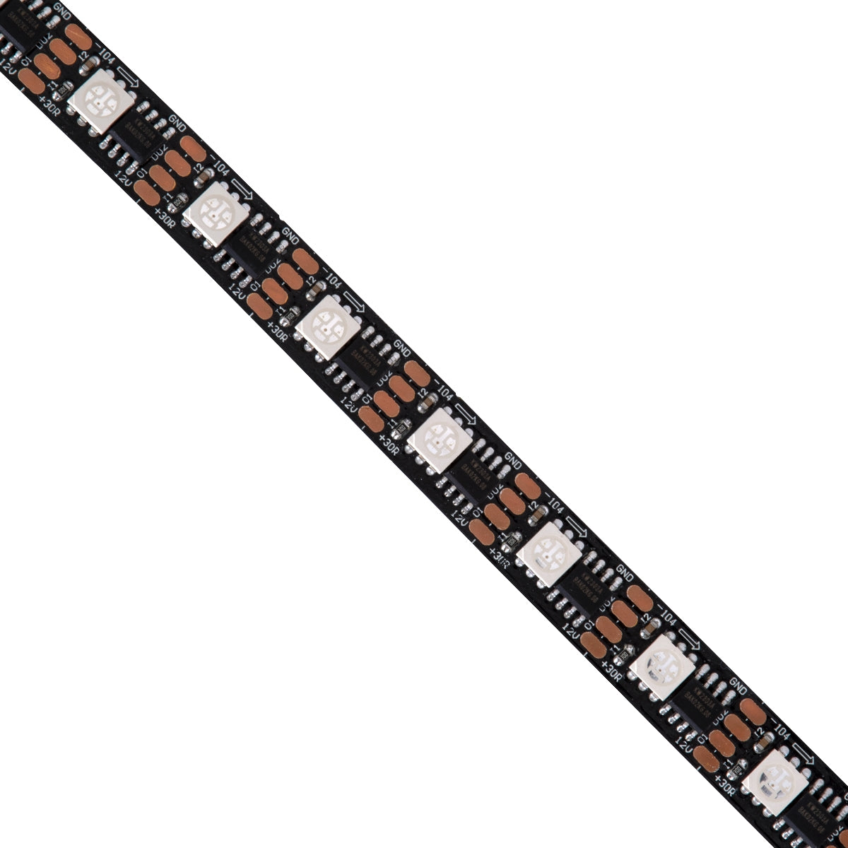 GloboStar® 90604 Digital Pixel Addressable Strip - Ψηφιακή Ταινία LED SMD 5050 14.4W/m 60LED/m 60PIXEL/m SPI/TTL Protocol IC TM1908 1152lm/m 120° DC 12V IP20 RGB - Μαύρο Σώμα - Μ5000 x Π10 x Υ2mm - Συσκευασία 5 Μέτρων - ledmania.gr